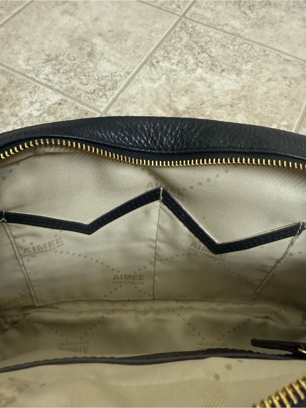 Aimee Kestenberg black leather shoulder bag